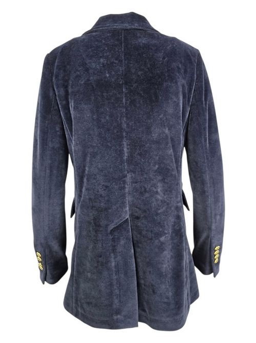 giacca donna doppiopetto in velluto liscio blu Circolo 1901 | FD3623G012
